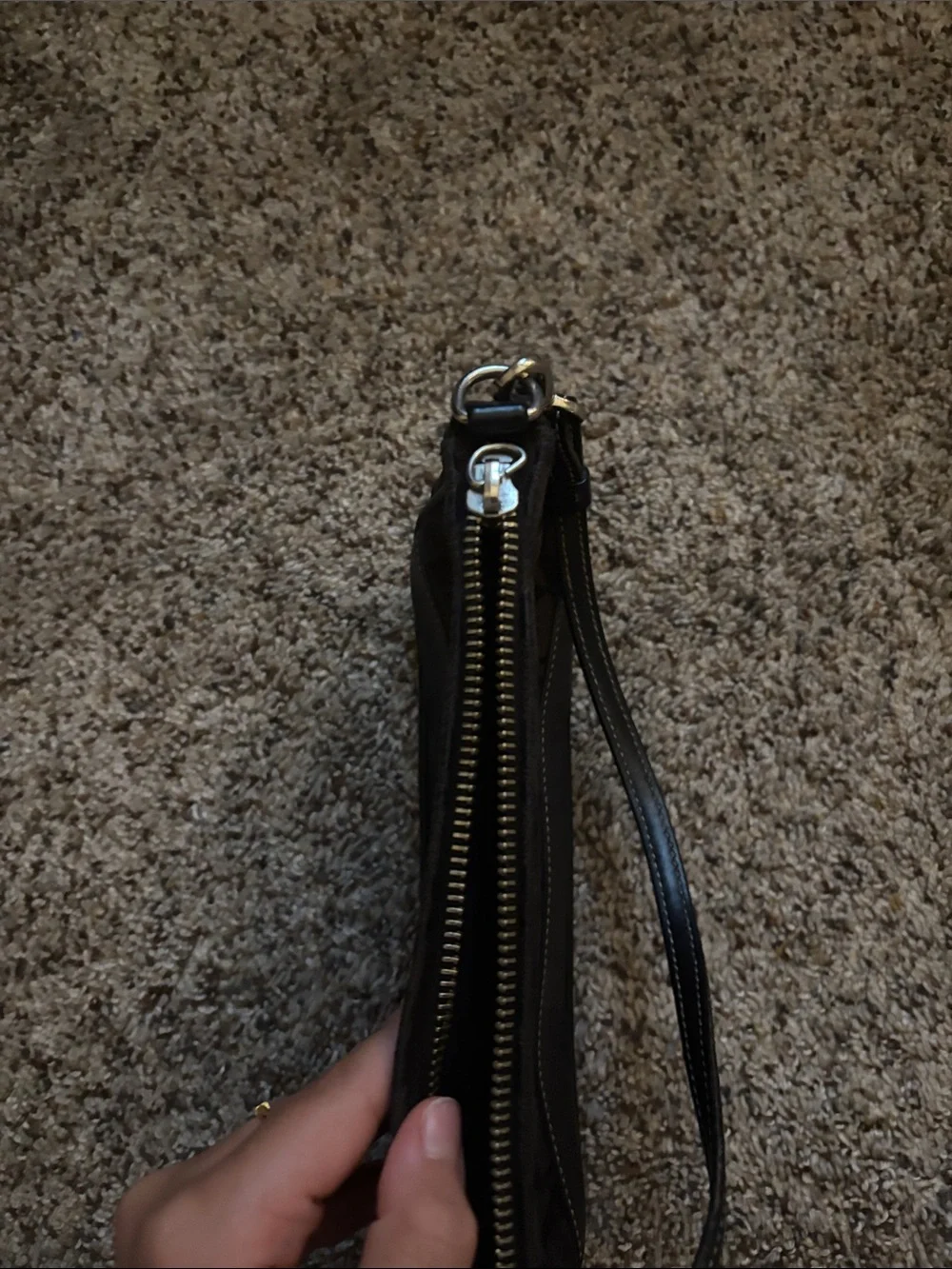 Coach Black Signature Canvas Shoulder Pouch with Leather Trim (SEND OFFERS!!)